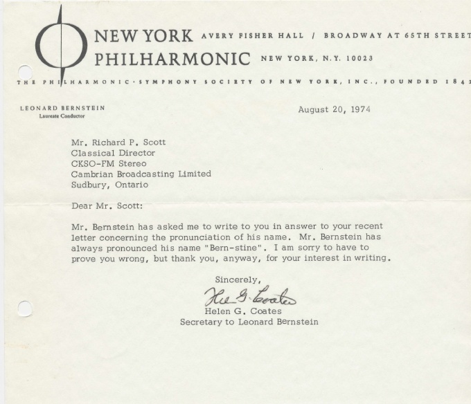 Letter from Bernstein Office
